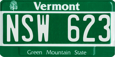 VT license plate NSW623