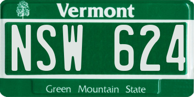 VT license plate NSW624