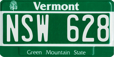 VT license plate NSW628