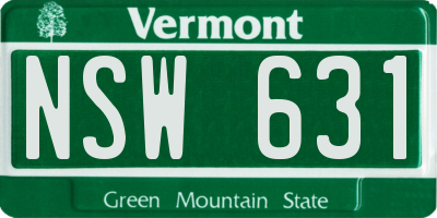 VT license plate NSW631