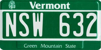 VT license plate NSW632