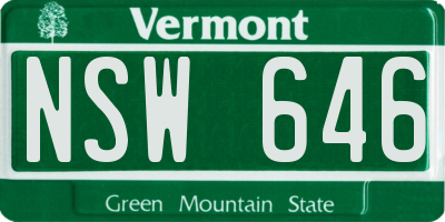 VT license plate NSW646