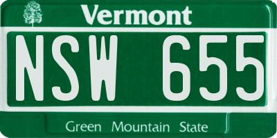 VT license plate NSW655