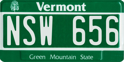 VT license plate NSW656