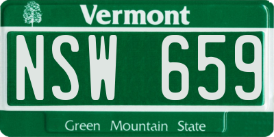 VT license plate NSW659