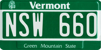 VT license plate NSW660