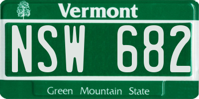 VT license plate NSW682