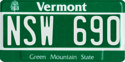 VT license plate NSW690