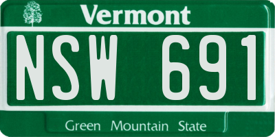 VT license plate NSW691