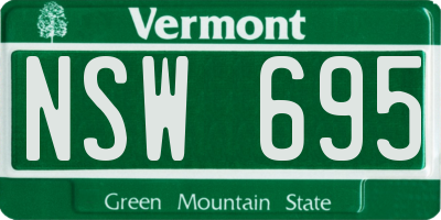 VT license plate NSW695
