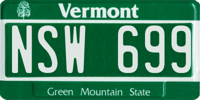 VT license plate NSW699