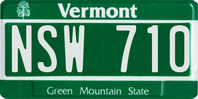 VT license plate NSW710