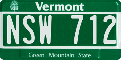 VT license plate NSW712