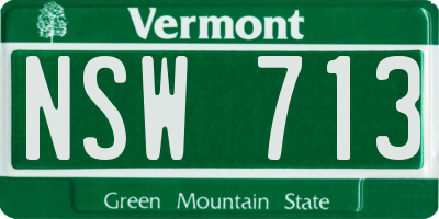VT license plate NSW713