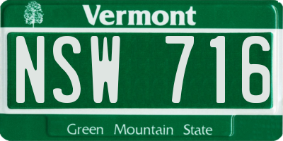 VT license plate NSW716