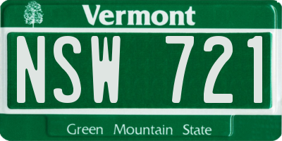 VT license plate NSW721