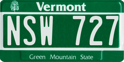 VT license plate NSW727