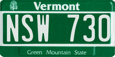 VT license plate NSW730