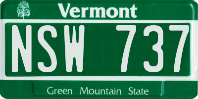 VT license plate NSW737