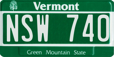 VT license plate NSW740