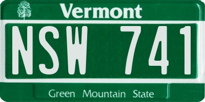VT license plate NSW741