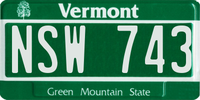 VT license plate NSW743