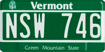 VT license plate NSW746