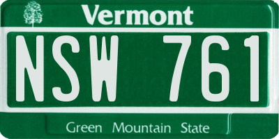 VT license plate NSW761