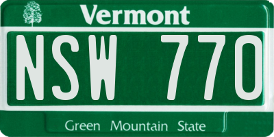 VT license plate NSW770
