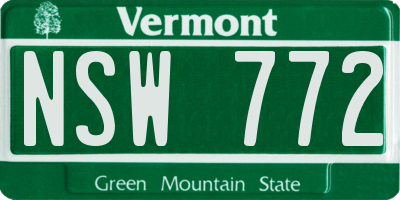 VT license plate NSW772