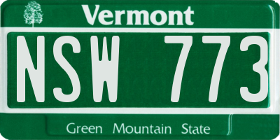 VT license plate NSW773