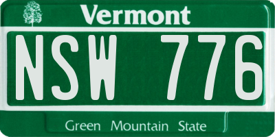 VT license plate NSW776