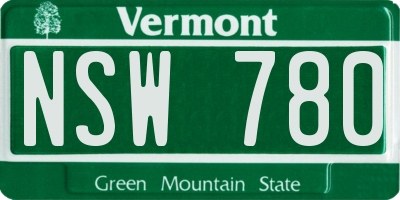 VT license plate NSW780
