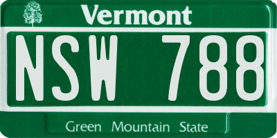 VT license plate NSW788