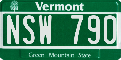 VT license plate NSW790