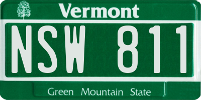 VT license plate NSW811