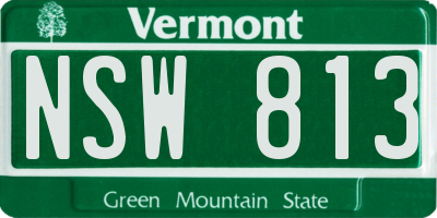 VT license plate NSW813