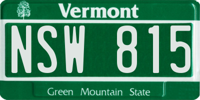 VT license plate NSW815