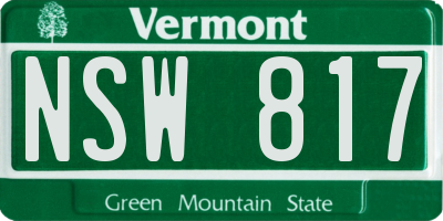 VT license plate NSW817