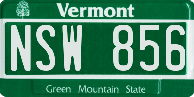 VT license plate NSW856