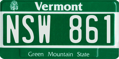 VT license plate NSW861