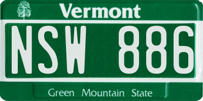 VT license plate NSW886