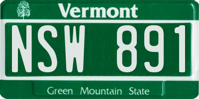 VT license plate NSW891