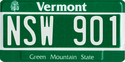 VT license plate NSW901