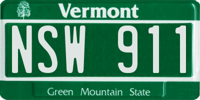 VT license plate NSW911
