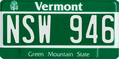 VT license plate NSW946