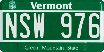 VT license plate NSW976