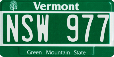 VT license plate NSW977