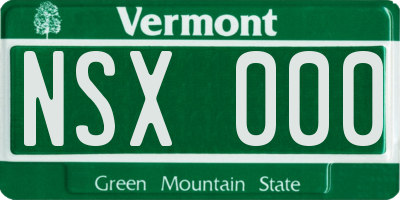 VT license plate NSX000