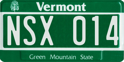 VT license plate NSX014